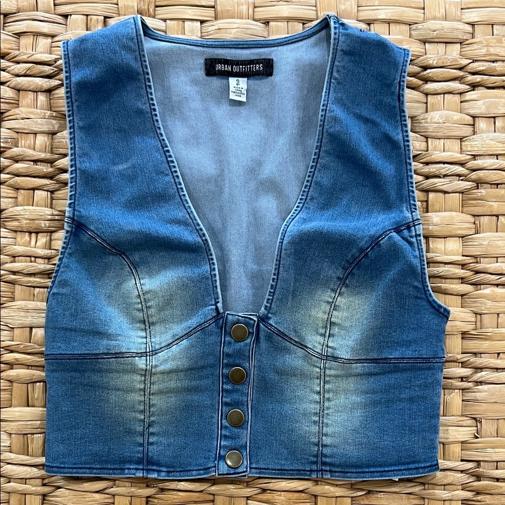 Urban Outfitters Blue Denim Crop Top / Vest